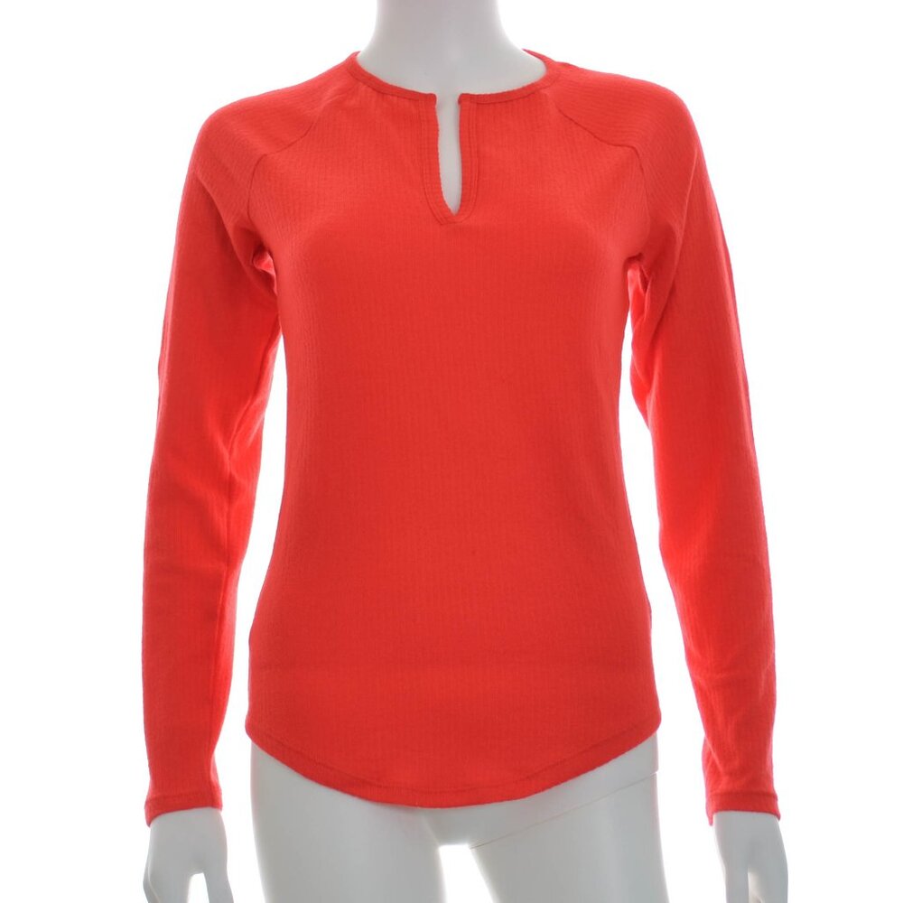 NWT Jenni Split-Neck Ribbed Long-Sleeve Pajama Top